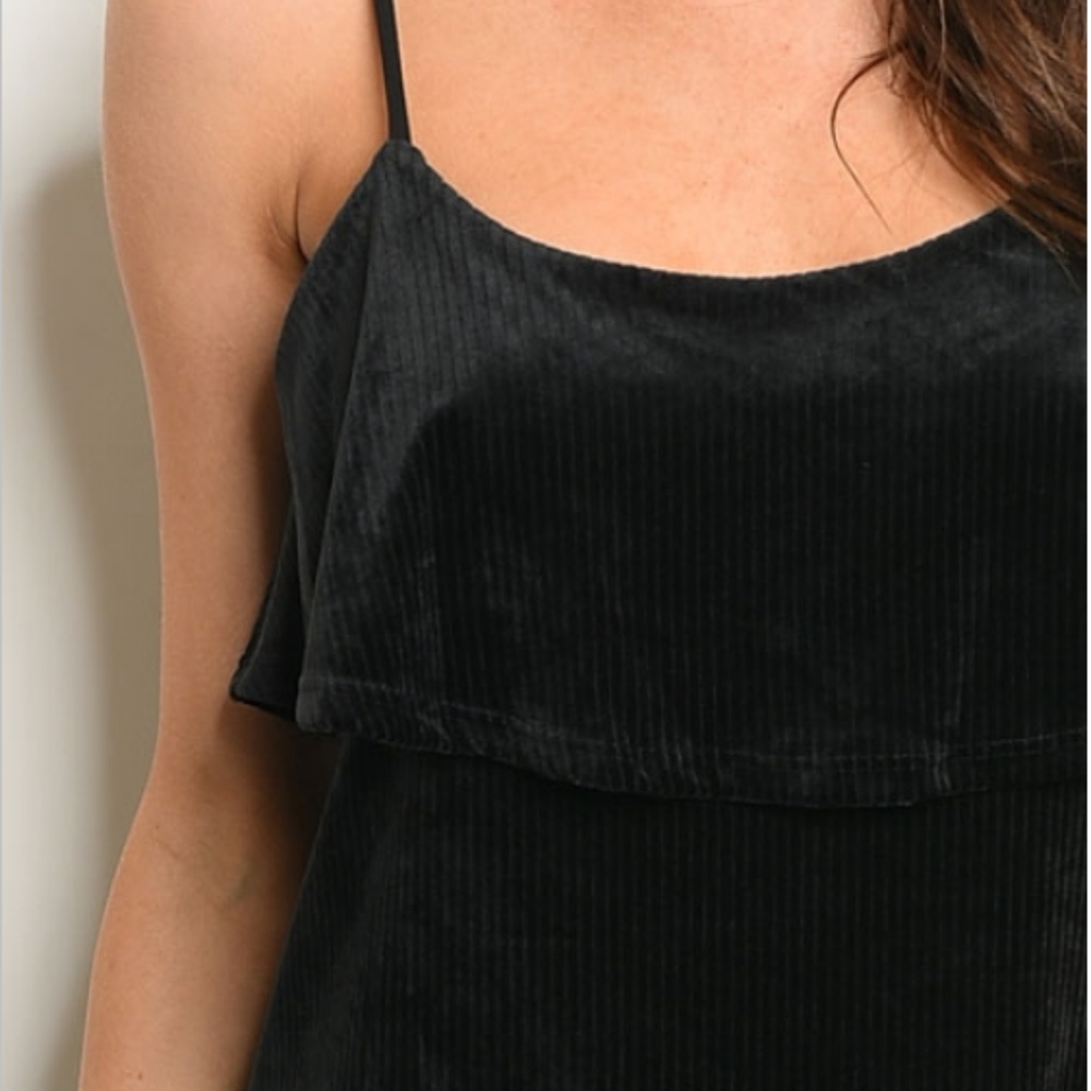 Black Velvet Ribbed Dress 28005 - Picture 4 of 4